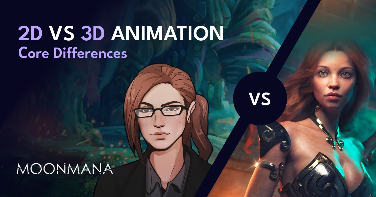 Difference between 3d and 2d Animation | Moonmana